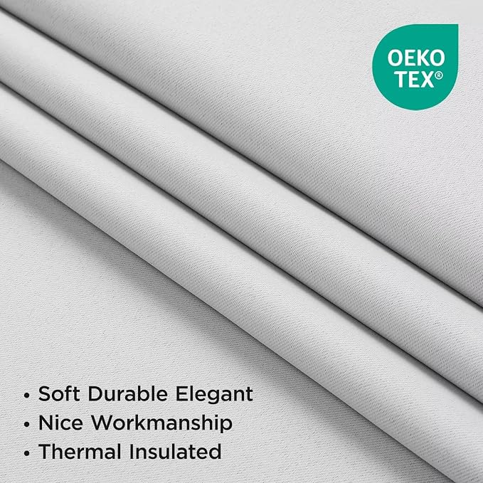 Joydeco 90 Inch 60% Blackout White Curtains 2 Panels, Elegant Soft Sheer - Image 5