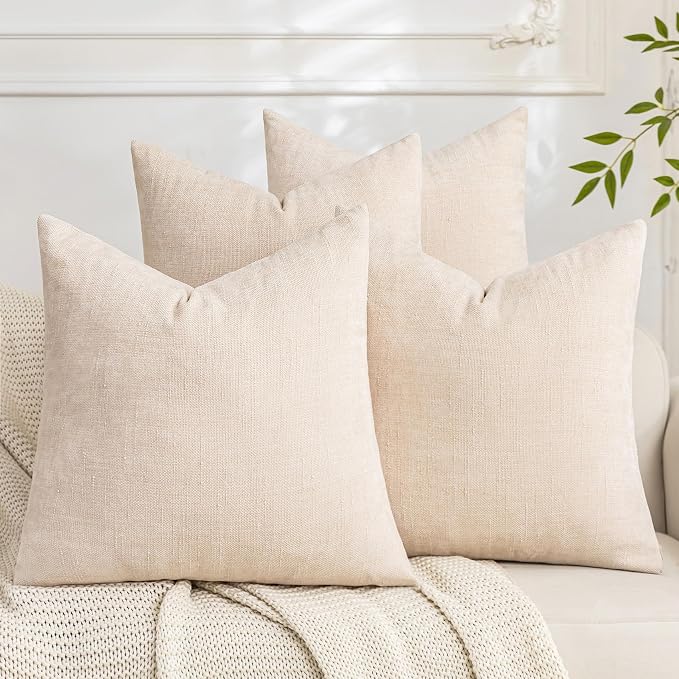 Set of 4 Soft Textured Decorative Throw Pillow Covers 26x26 Inch Cozy Farmhouse by Cozoomy