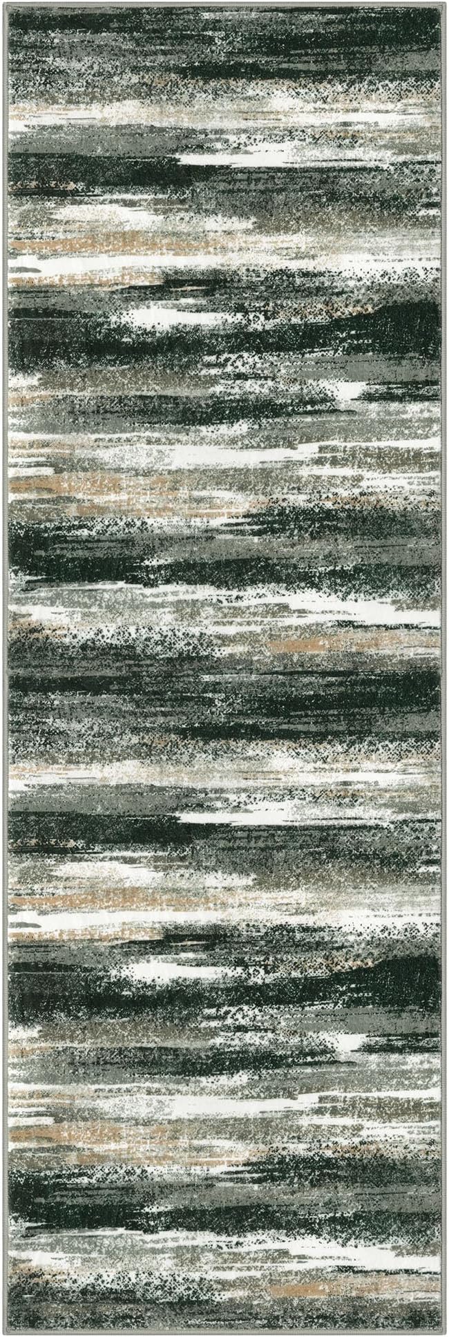 Lansny Modern Abstract Runner Rug 2x6, Forest Green Washable Kitchen Runner - Image 9