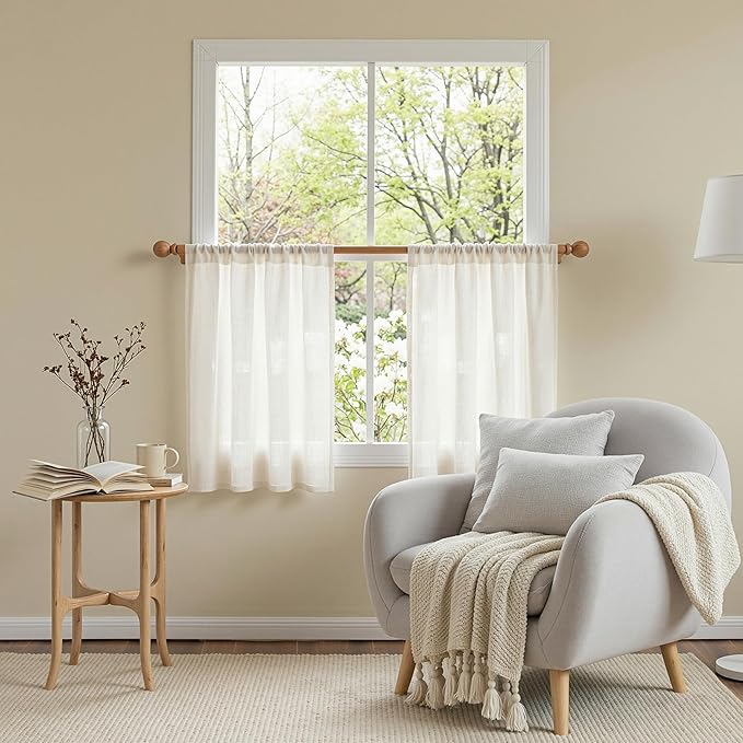 MYSKY HOME Small Window Natural Curtains - Image 4