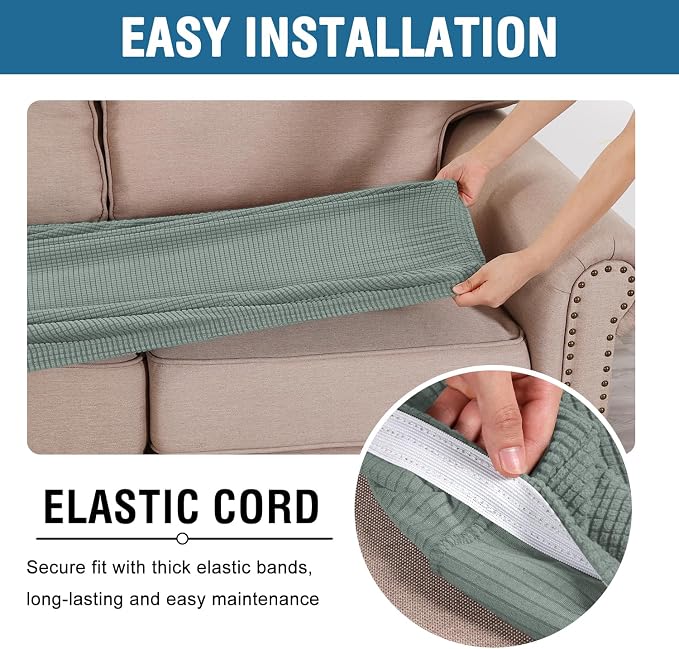 H.VERSAILTEX Super Stretch Individual Seat Cushion Covers Sofa Covers Couch - Image 5