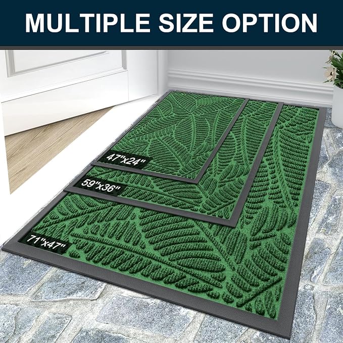 Colorxy Waterproof Doormat, Sturdy Natural Rubber Front Indoor Mat, Non Slip - Image 7