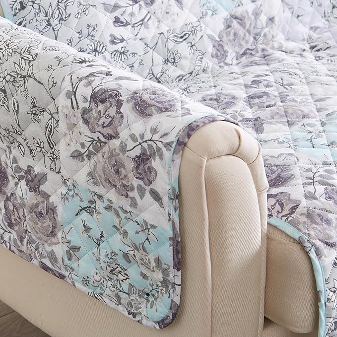 Great Bay Home Reversible Floral Patchwork Sofa Furniture Protector - Image 6