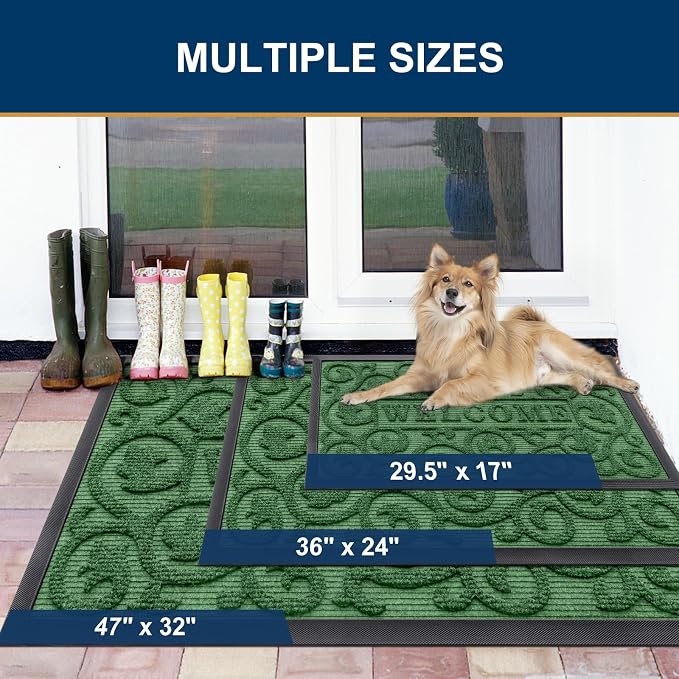 Smiry Welcome Door Mat Outside Entrance, Heavy Duty Trap Dirt and Moisture Easy - Image 2