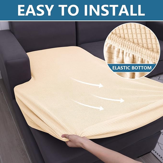 hyha Waterproof Sectional Couch Covers, Non Slip Sofa Couch Cushion Covers L - Image 8