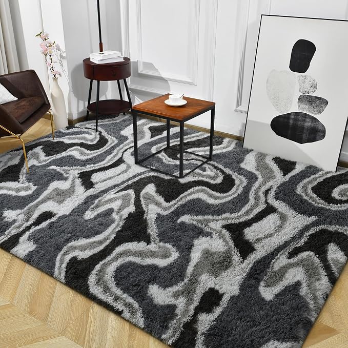 TWINNIS Super Soft Shaggy Rugs Fluffy Carpets, 4x5.9 Feet, Indoor Modern Plush - Image 9