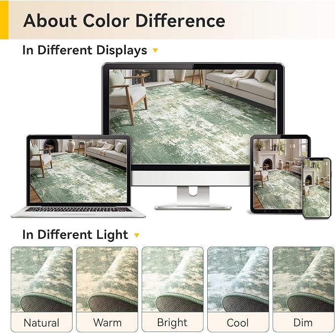 Washable Area Rugs 5'x8' Non-Slip Modern Abstract Soft - Image 7