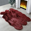 linmopm Faux Fur Rug Sheepskin Shag Fluffy Fuzzy Red 4x6 ft Rugs by Limopmfauxfurproducts