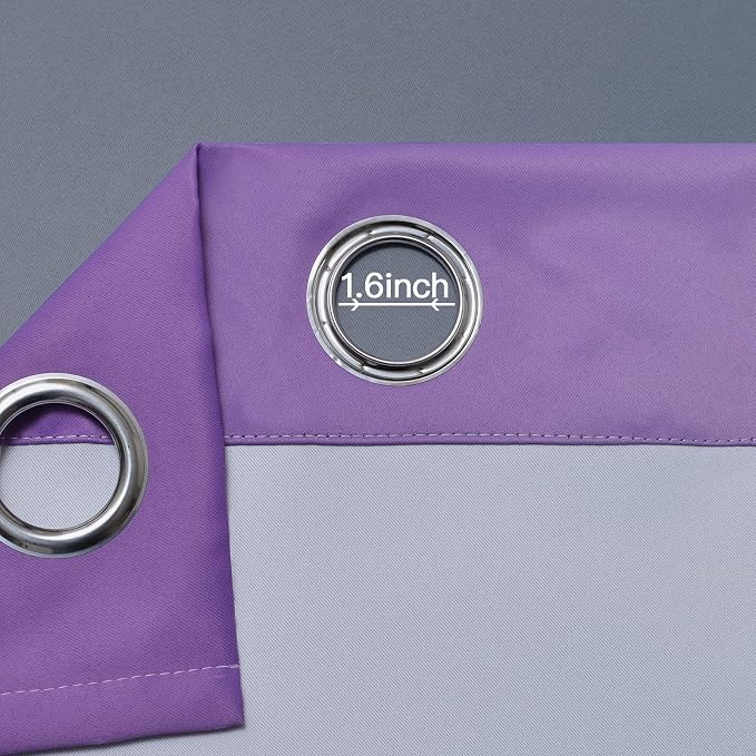 Yakamok Ombre Purple and Grey Curtains - Image 4
