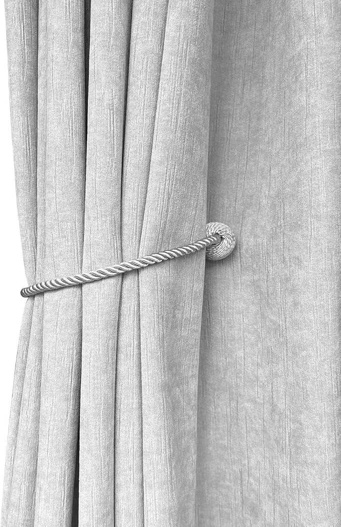 Melaluxe 6 Pack Magnetic Curtain Tiebacks, Decorative Curtain Holdbacks - Image 4