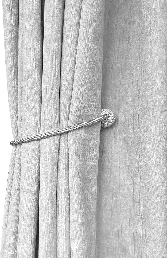 Melaluxe 2 Pack Magnetic Curtain Tiebacks, Decorative Curtain Holdbacks - Image 4