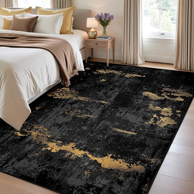Washable Area Rugs 4'x6' Non-Slip Modern Abstract Soft - Image 2
