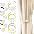 Hion Magnetic Curtain Tiebacks Golden 6 Pack, Curtain Tiebacks Buckles by Hion