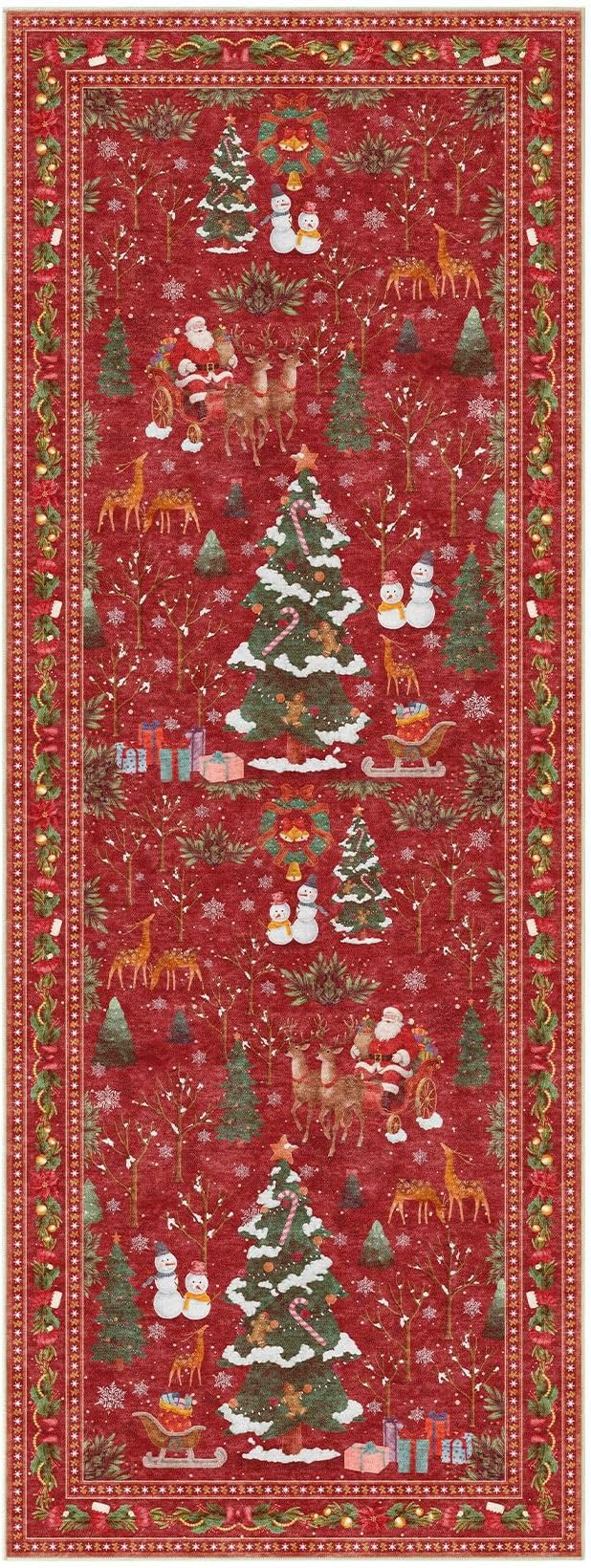 UERMEI Christmas Runner Rug for Hallway: 3x8 Neutral Modern Festive Low Pile - Image 7