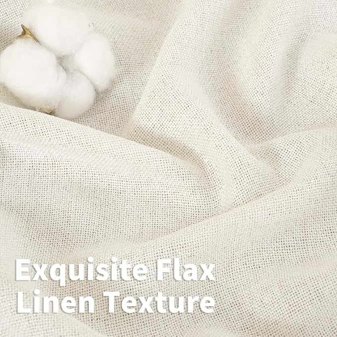 YoungsTex Ivory Linen Semi Sheer Curtains 78 Inch Length - Image 4