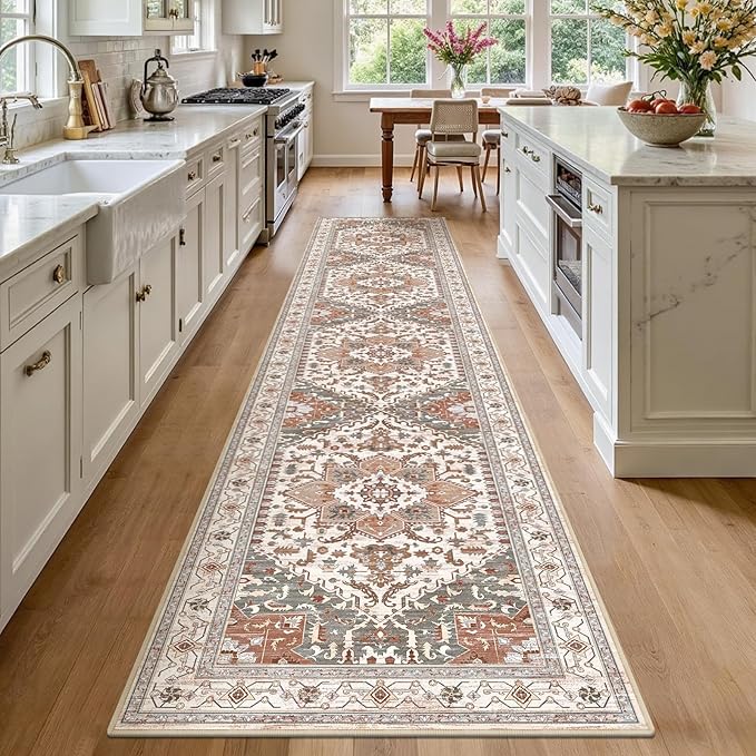Yamaziot Washable Runner Rug, 2x10 Non-Slip Boho Vintage Hallway Rug Runner by Yamaziot
