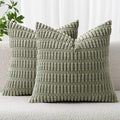 MIULEE Pack of 2 Corduroy Decorative Throw Pillow Covers 16x16 Inch Soft Boho by MIULEE