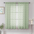 Chyhomenyc Sage Green Sheer Curtains 63 Inch Length 2 Panels Set, Light by Chyhomenyc