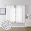 Lecloud Leia Short White Sheer Curtains 45 Inch Length 2 Panels, Balance Light by Lecloud