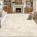 8x10 Area Rugs for Living Room: Vintage Boho Neutral Washable Rug Indoor Soft by Luxturiy