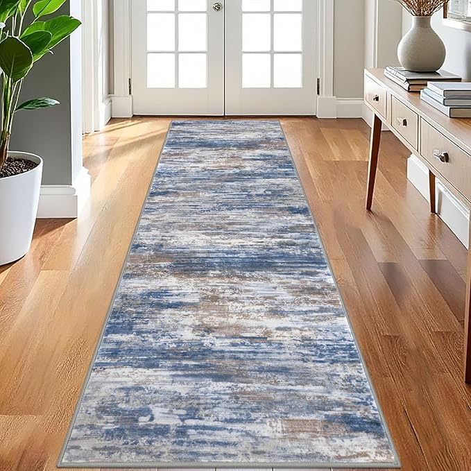KOZYFLY 3x8 Ft Rug Modern Ombre Runner Rug by KOZYFLY