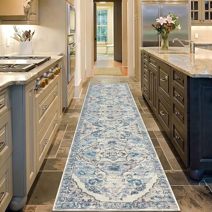 HEBE Hallway Runner Rug 2'x8' Washable Vintage Distressed Area Rugs Non Slip - Image 7