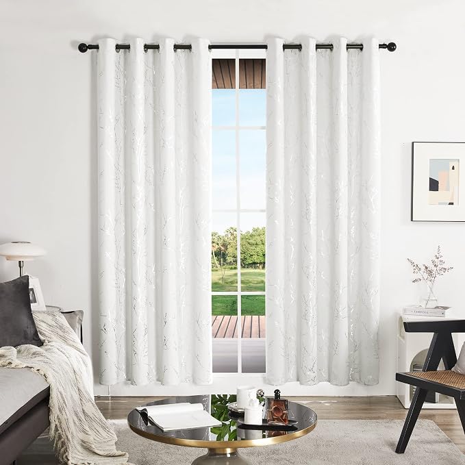 Deconovo White Curtains, Room Darkening Curtain, Thermal Insulated & Noise - Image 2