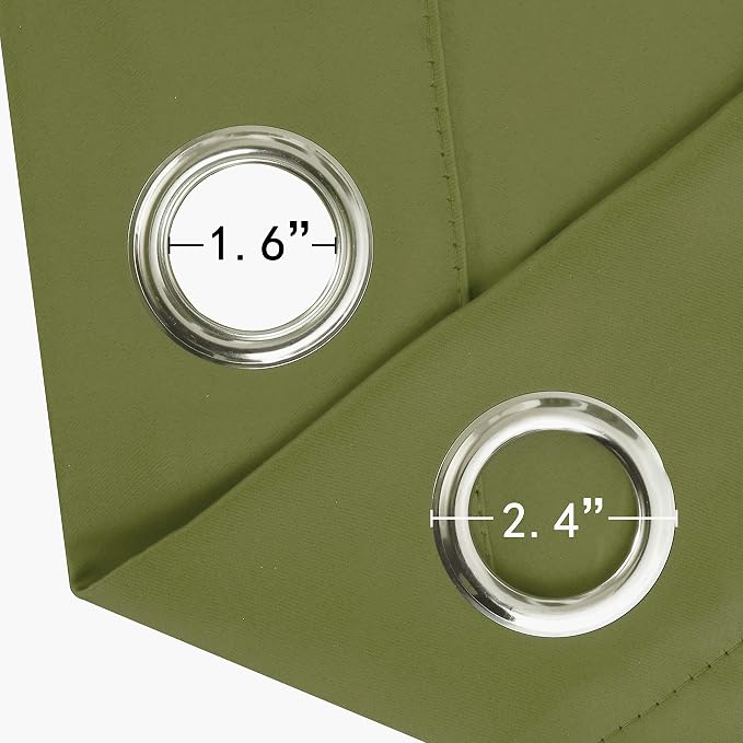 LEMOMO Blackout Curtains 38 x 84 inch/Olive Green Curtains Set of 2 - Image 6
