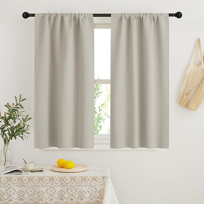 RYB HOME 54 inch Curtains for Living Room, Rod Pocket Thermal Insulated Small by RYBHOME
