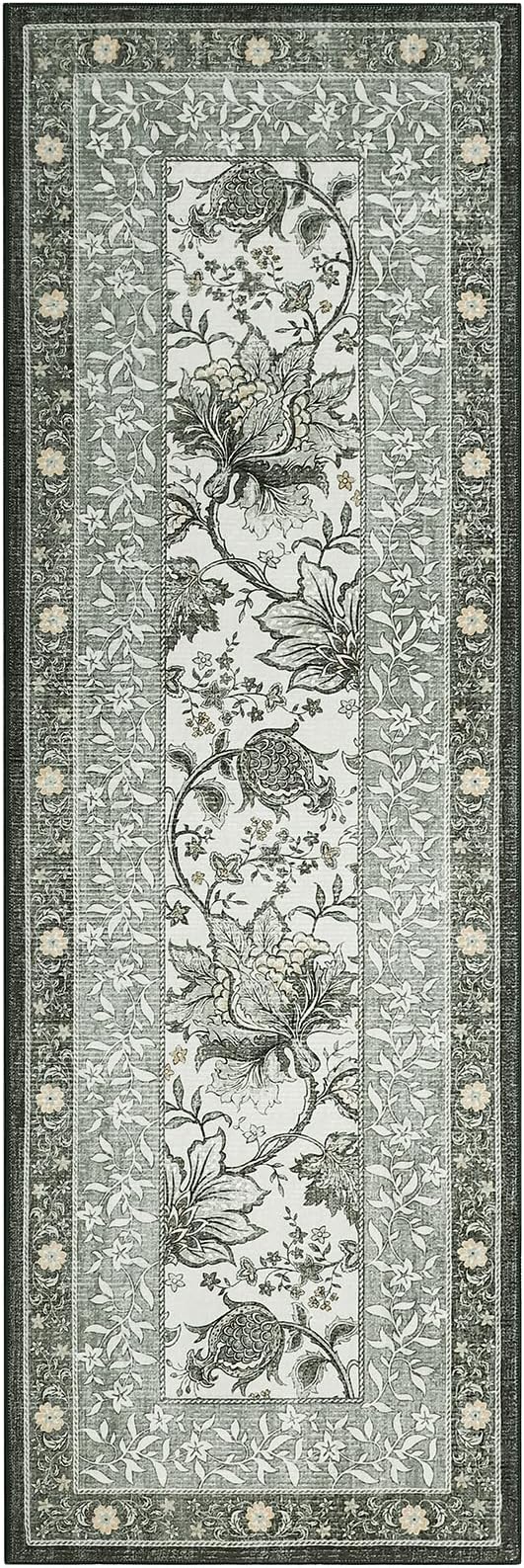 GarveeHome Provence Fog 2x6 Washable Kitchen Runner Rugs Non Slip Vintage Boho - Image 4