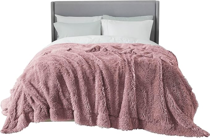 Bedsure GentleSoft Fluffy Dusty Pink King Size Blanket - Image 8