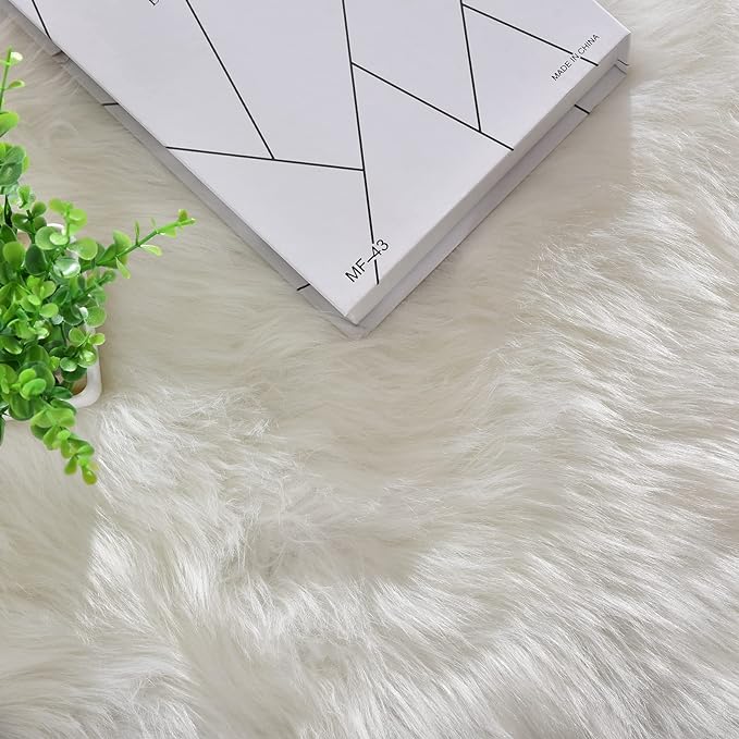 ORINOVA White Fluffy Washable Shag Area Rugs - Image 5