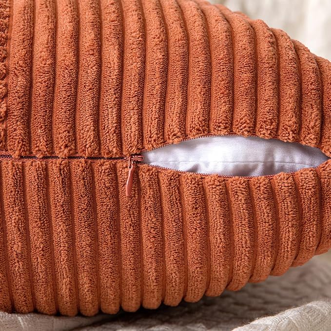 MIULEE Rust Decorative Throw Pillow Covers 16x16 Inch - Image 3