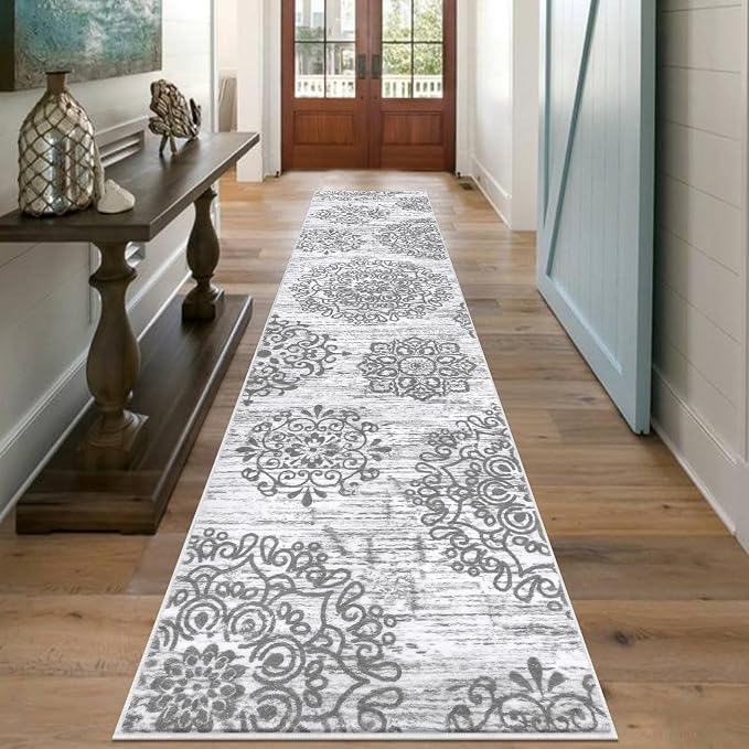 HEBE Hallway Runner Rug 2'8''x12' Washable Vintage Distressed Area Rugs Non - Image 6