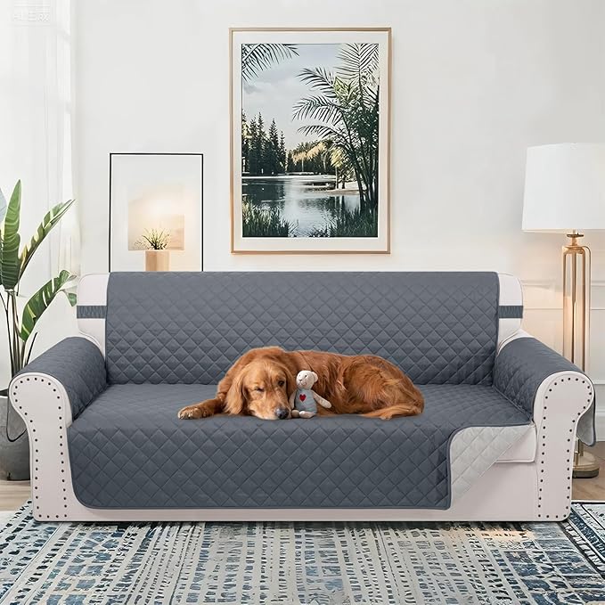 Reversible 4 Seater Sofa Cover 91 Inch Large Couch Cover Furniture Protector - Image 2