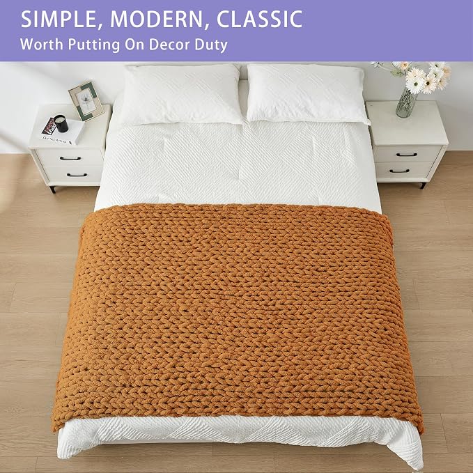 Bigacogo Chunky Knit Throw Blanket - Image 3