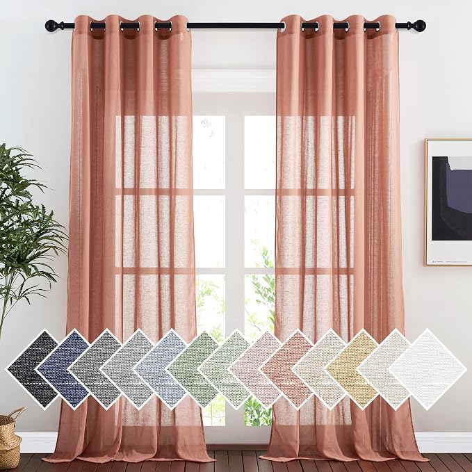 NICETOWN Linen Textured Semi Sheer Curtains by NICETOWN