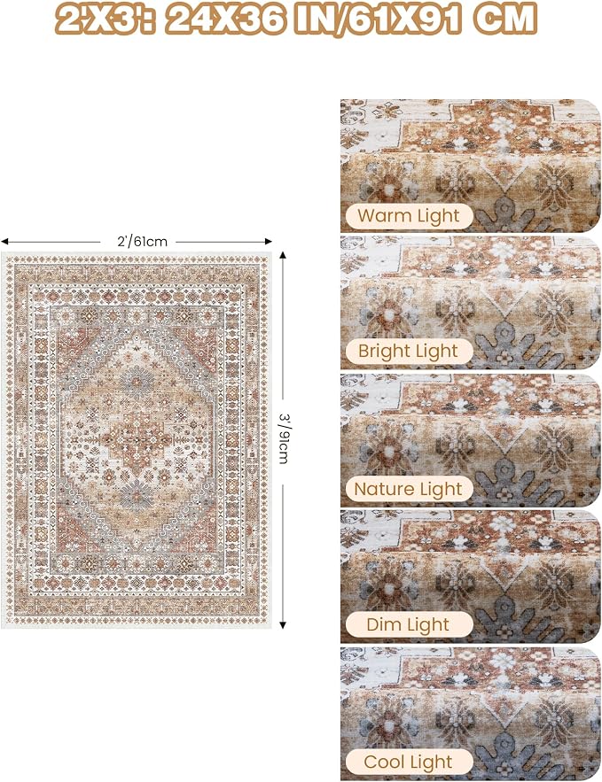 Entryway Rug - 2x3 Washable Rug Runner - Image 2