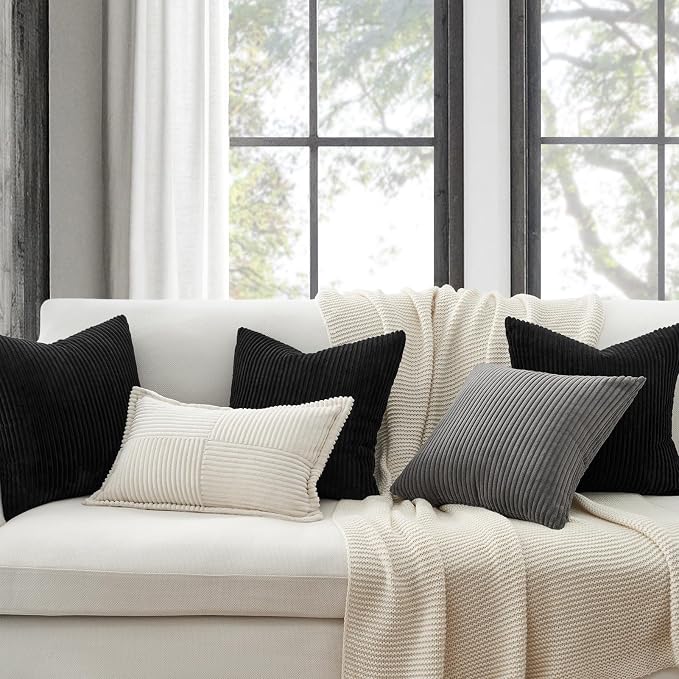 Topfinel Black Decorative Throw Pillow Covers Cushion Cases, Pillow Inserts Not - Image 2