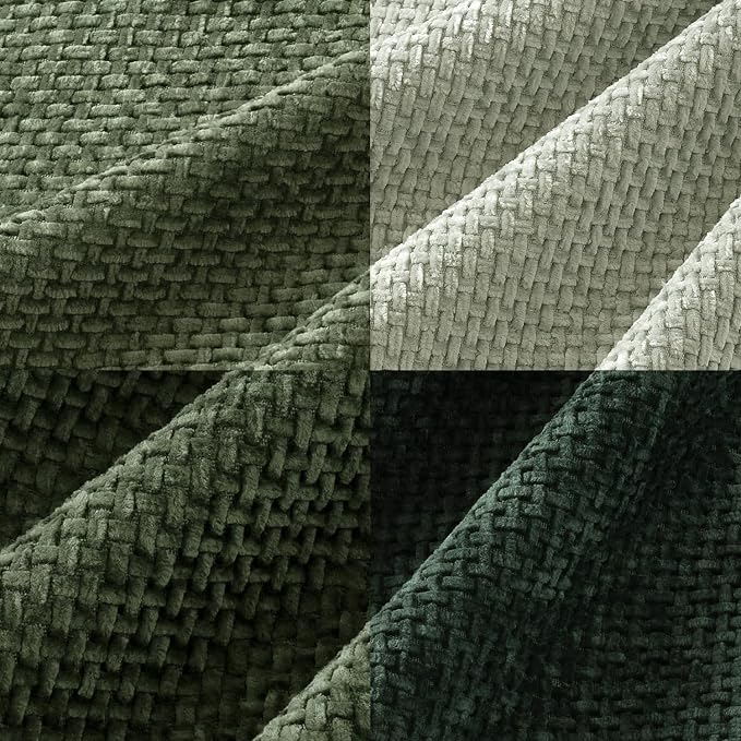 MIULEE Soft Decorative Chenille Pillow Covers Forest Green 20x20 Pack of 4 | - Image 2