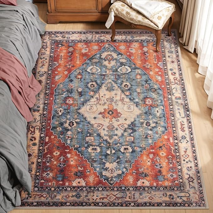 SERISSA Area Rug 3x5 Boho Tribal Rugs by SERISSAHomeDecorCollection