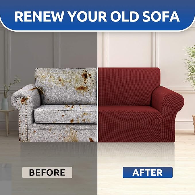 KEKUOU Stretch Loveseat Sofa Cover Slipcover, Couch Covers - Image 7