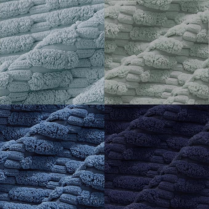 Fancy Homi Set of 4 Blue Boho Decorative Throw Pillow Covers 24x24 Inch - Image 5