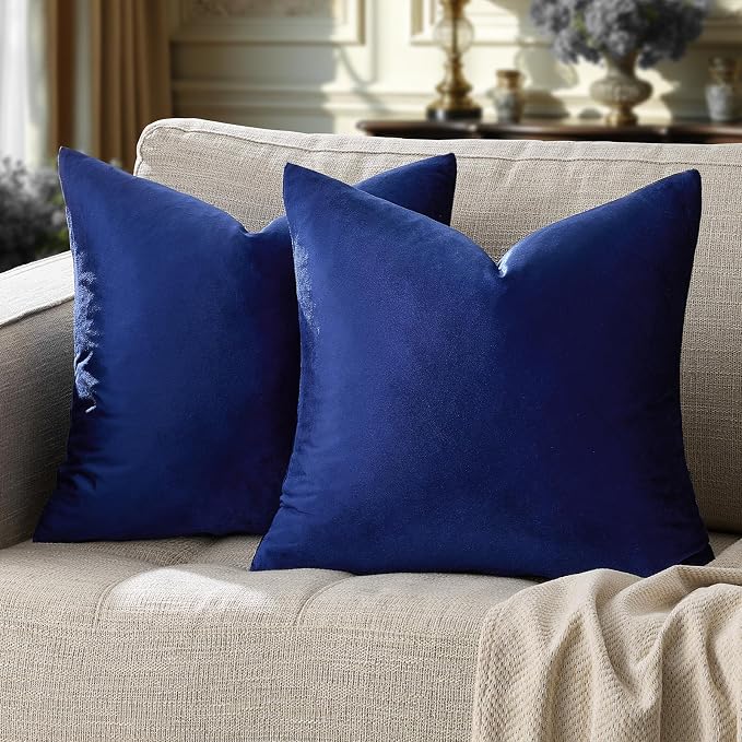 GIGIZAZA Blue Throw Pillow Covers 24x24 by GIGIZAZAFocusingonhomedecoration