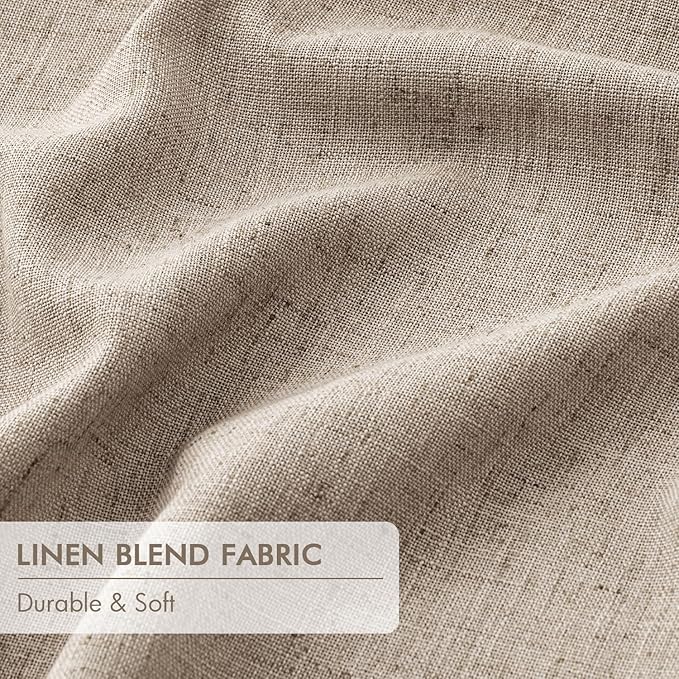 MIULEE Sand Pinch Pleated 100% Blackout Linen Curtains 40x63 Inches | Room - Image 6