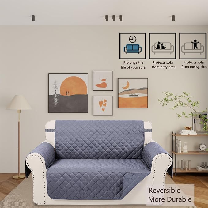 Reversible Loveseat Sofa Covers Couch Cover Furniture Protector - Image 2
