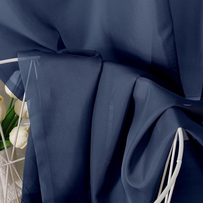 OVZME Navy Blue Sheer Curtains 78 Inches Long 2 Panels - Image 5