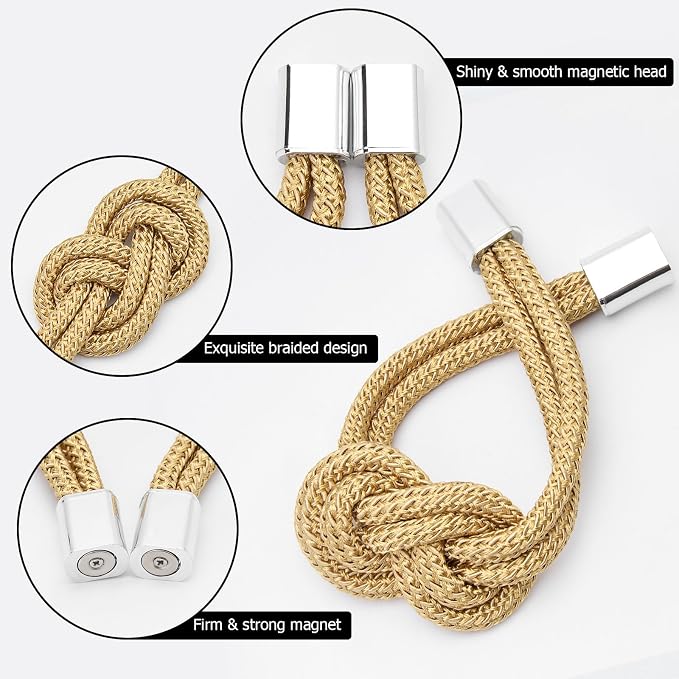 NICEEC 2 Pack Mini Magnetic Curtain Tiebacks Nordic Simple Style Drape Tie - Image 3