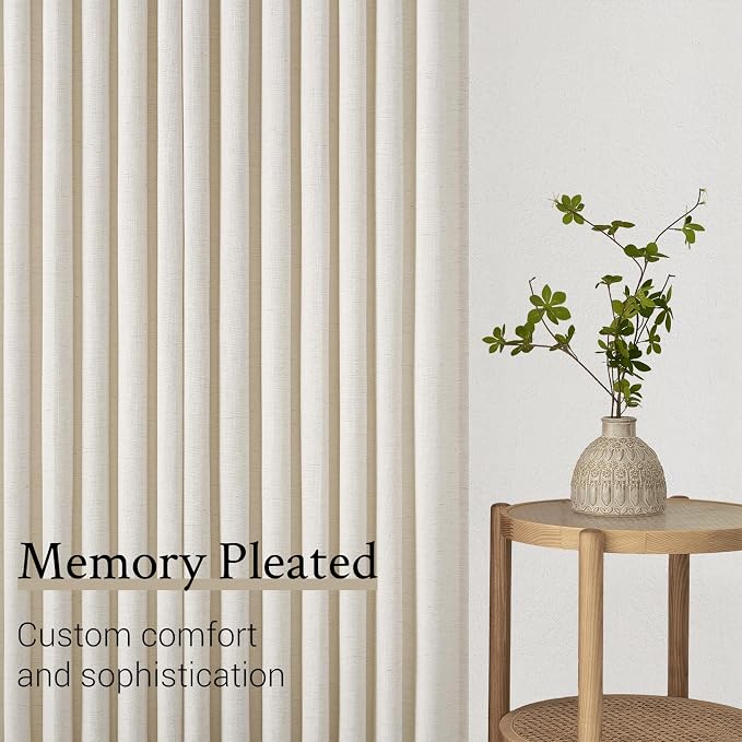 Topfinel Pinch Pleated Curtains 90 Inches Long 2 Panels Set, Birch Semi Sheer - Image 7