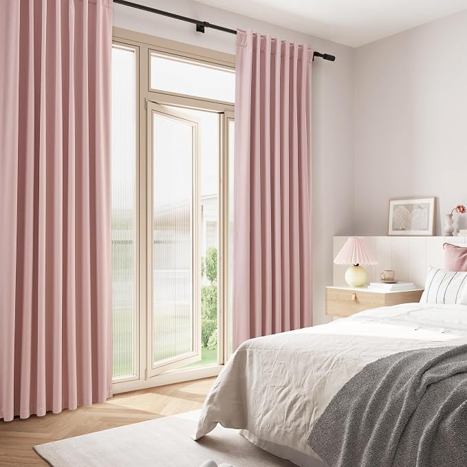 Guken 100% Blackout Linen Curtains 90 Inch 2 Panels Set - Image 8
